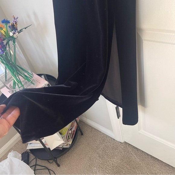 VTG Black Velvet Dress with Rhinestones - Picture 5 of 6